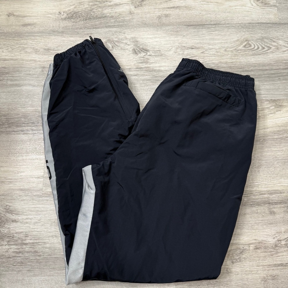 GAP Athletic Men's XL Black Sport Striped Nylon Track Pants Zipper Pockets‎